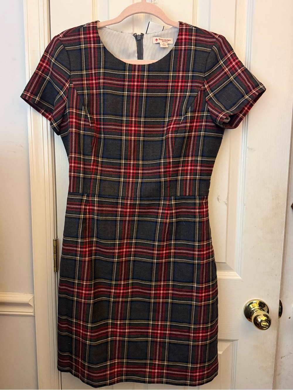 Brooks Brothers Red Fleece plaid print dress, size 8